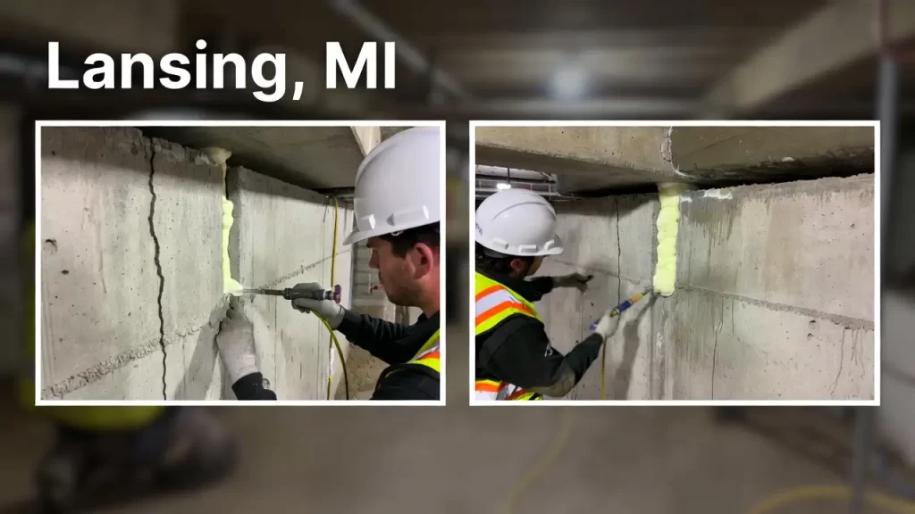 Basement Foundation Crack Repair in Lansing